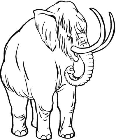 Baby Mammoth Coloring Page